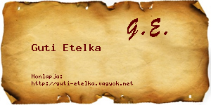Guti Etelka névjegykártya